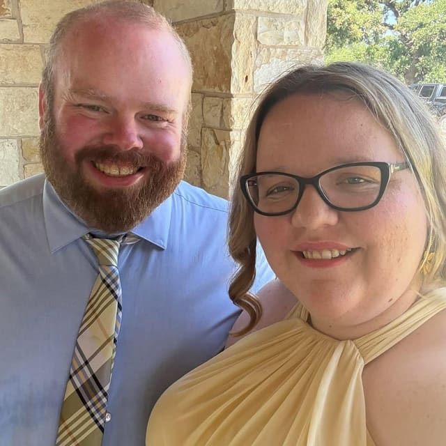Joshua Gest and his wife Ashleigh dressed up formally